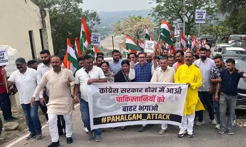 राज्यसभा MP ने सोलन में विरोध प्रदर्शन का नेतृत्व किया