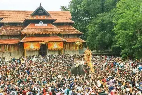 आध्यात्मिक मंत्रमुग्ध होकर झूमती भीड़ Thrissur में पूरम का उल्लास आध्यात्मिक मंत्रमुग्ध होकर झूमती भीड़ Thrissur में पूरम का उल्लास