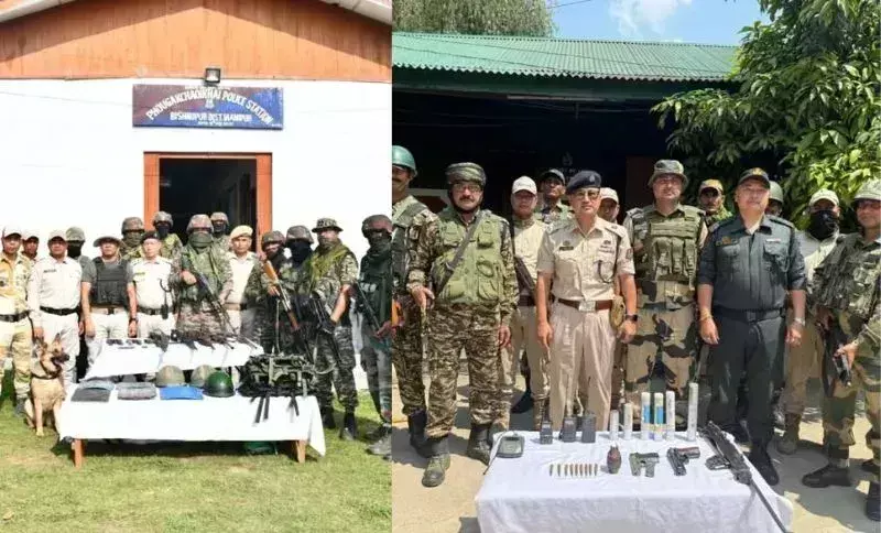 Manipur: 36 घंटे के तलाशी अभियान में हथियार और विस्फोटक जब्त Manipur: 36 घंटे के तलाशी अभियान में हथियार और विस्फोटक जब्त