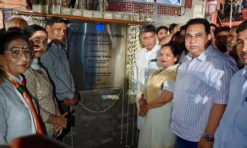 तिवारी ने राम दरबार में CCTV कैमरों का उद्घाटन किया
