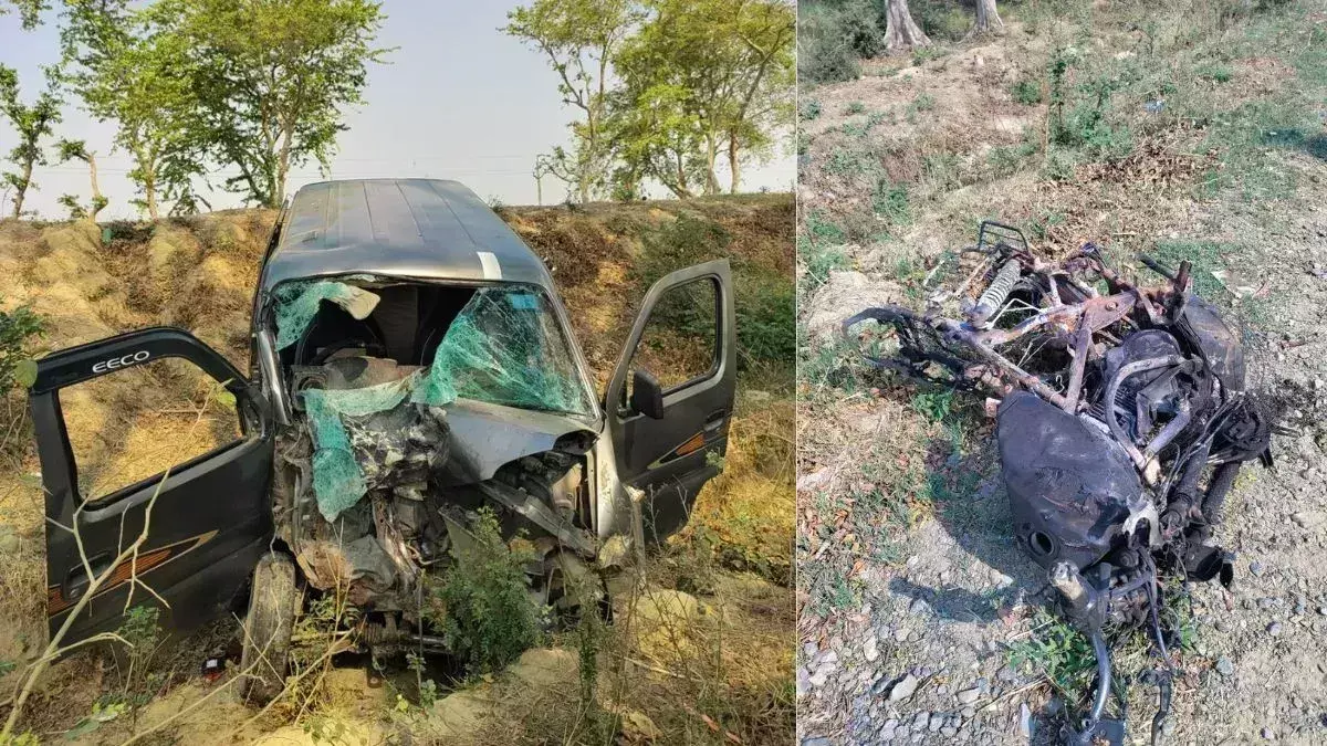 Shahjahanpur: ईको कार और बाइक में भीषण भिड़ंत, छह की मौत Shahjahanpur: ईको कार और बाइक में भीषण भिड़ंत, छह की मौत