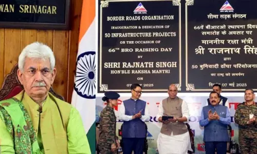 राजनाथ सिंह ने BRO की 50 बुनियादी ढांचा परियोजनाएं राष्ट्र को समर्पित की