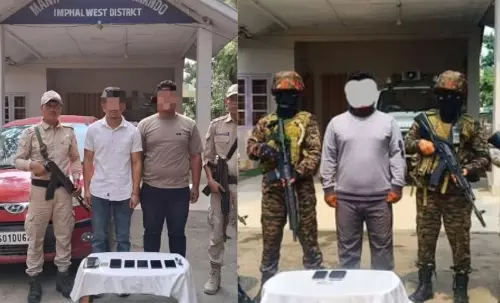 Manipur: जबरन वसूली के आरोप में यूएनएलएफ-पी और पीएलए कैडर गिरफ्तार Manipur: जबरन वसूली के आरोप में यूएनएलएफ-पी और पीएलए कैडर गिरफ्तार