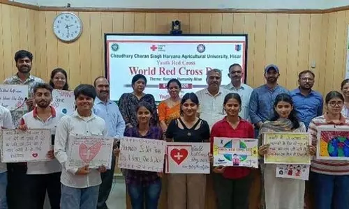 कृषि University में रेड क्रॉस दिवस पर भाषण, नारा प्रतियोगिताएं आयोजित