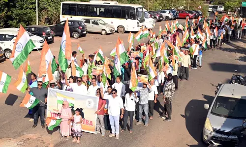 BJP नेताओं ने मोरमुगाव में तिरंगा रैली निकाली