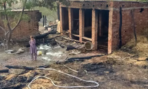 Lucknow: पराली जलाने से गांव में मचा हड़कंप, आठ घर जलकर खाक
