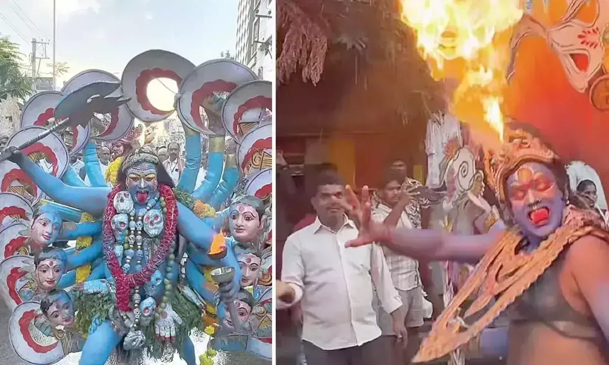 गंगम्मा जथारा: भक्त सुन्नपुकुंडलु वेशम के साथ प्रार्थना करते हैं