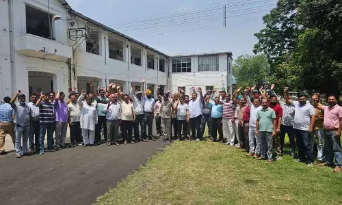 BBMB कर्मचारियों ने पंजाब सरकार के खिलाफ किया विरोध प्रदर्शन