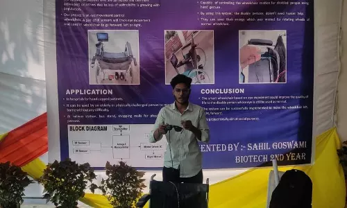 Haryana : दृष्टि द्वारा संचालित नेत्र-नियंत्रित व्हीलचेयर ने एक्सपो में प्रशंसा प्राप्त की Haryana : दृष्टि द्वारा संचालित नेत्र-नियंत्रित व्हीलचेयर ने एक्सपो में प्रशंसा प्राप्त की