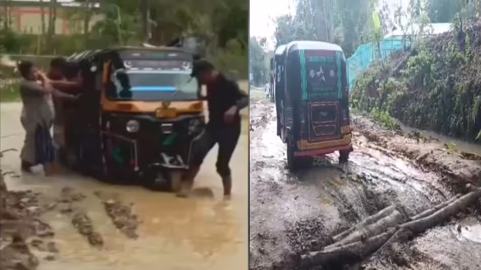Assam : पंचायत विकास कार्य ठप होने से लोगों को घुटने तक पानी से जूझना पड़ रहा