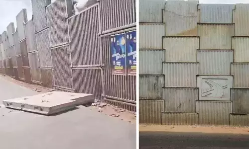 सुरक्षा मानकों को पूरा किए बिना राष्ट्रीय राजमार्ग निर्माण; सुरक्षात्मक दीवारों के ढहने का खतरा