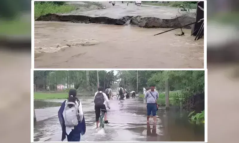 Assam : पश्चिमी लखीमपुर में बाढ़ से दैनिक जीवन तबाह