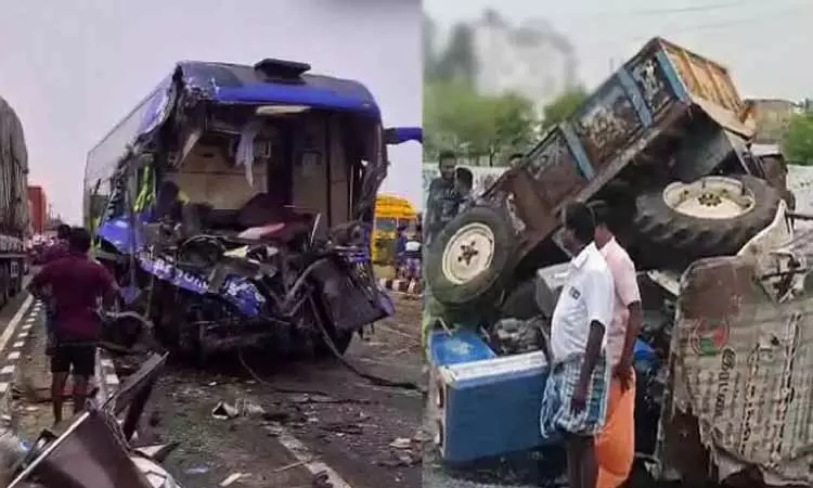 Karur के पास सड़क दुर्घटना, 8 साल की बच्ची समेत 4 की मौत Karur के पास सड़क दुर्घटना, 8 साल की बच्ची समेत 4 की मौत