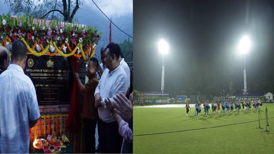 Sikkim ने माइनिंग क्रिकेट मैदान पर प्रसारण-ग्रेड फ्लडलाइट्स लगाईं