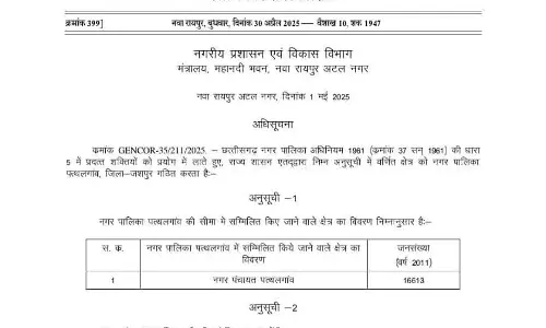 पत्थलगांव नगर पंचायत को अब मिला नगर पालिका का दर्जा