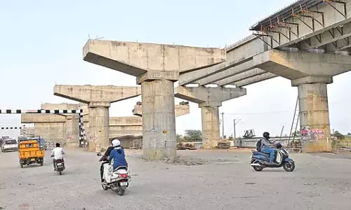 Telangana : रेलवे फाटकों पर रेलवे ओवरब्रिज का निर्माण कार्य धीमी गति से चल