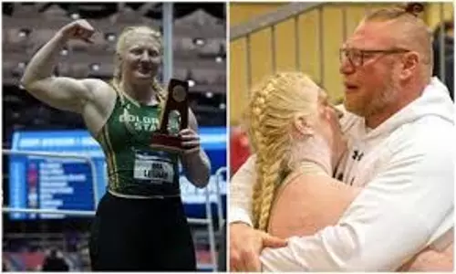 माया लेसनर WWE सुपरस्टार्स चाइल्ड ने NCAA शॉट पुट इतिहास लिखा माया लेसनर WWE सुपरस्टार्स चाइल्ड ने NCAA शॉट पुट इतिहास लिखा