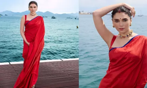 Aditi Rao Hydari ने सिंदूर और लाल साड़ी पहनी