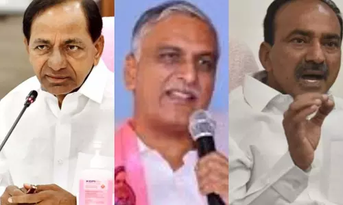 KCR-हरीश, एटाला को KLIS नोटिस पर राजनीतिक लड़ाई की संभावना KCR-हरीश, एटाला को KLIS नोटिस पर राजनीतिक लड़ाई की संभावना