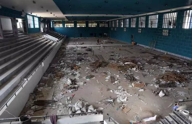 Ludhiana में इनडोर बास्केटबॉल कोर्ट में लगी आग Ludhiana में इनडोर बास्केटबॉल कोर्ट में लगी आग