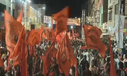 केंद्रीय मंत्री बंदी संजय कुमार ने Telangana में हिंदू एकता यात्रा का नेतृत्व किया