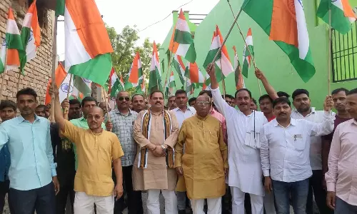 Amritpur: विधायक की अगुवाई में निकली भारत शौर्य तिरंगा यात्रा