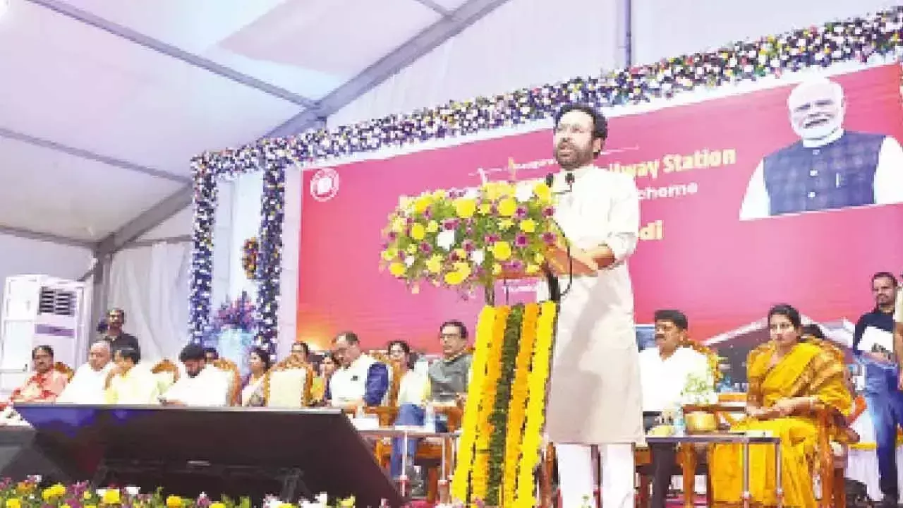 केंद्र टीजी में रेलवे बुनियादी ढांचे के विकास के लिए प्रतिबद्ध: किशन रेड्डी केंद्र टीजी में रेलवे बुनियादी ढांचे के विकास के लिए प्रतिबद्ध: किशन रेड्डी