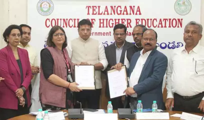 TGCHE ने तीन लाख शिक्षार्थियों को कौशल प्रदान करने के लिए नैसकॉम के साथ समझौता ज्ञापन पर हस्ताक्षर किए TGCHE ने तीन लाख शिक्षार्थियों को कौशल प्रदान करने के लिए नैसकॉम के साथ समझौता ज्ञापन पर हस्ताक्षर किए