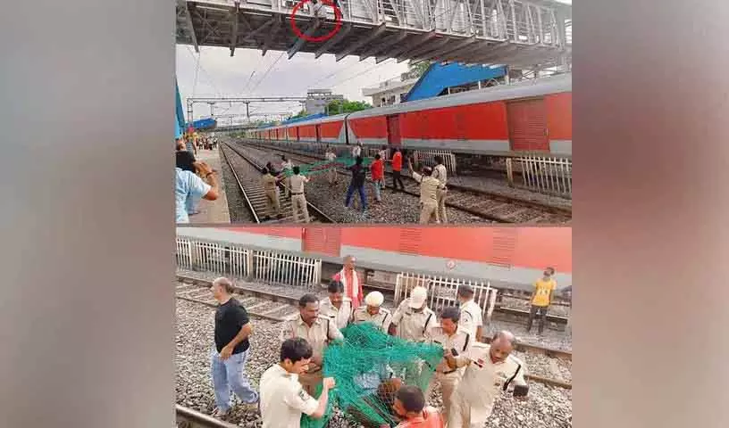Khammam रेलवे स्टेशन पर शराब के नशे में धुत मजदूर ने मचाया उत्पात Khammam रेलवे स्टेशन पर शराब के नशे में धुत मजदूर ने मचाया उत्पात