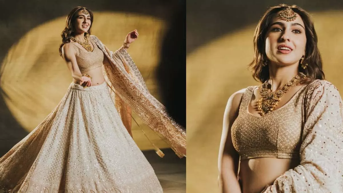 Sara Ali Khan ने आइवरी सलमा सितारा लहंगे में अपनी असली शाही आभा दिखाई Sara Ali Khan ने आइवरी सलमा सितारा लहंगे में अपनी असली शाही आभा दिखाई