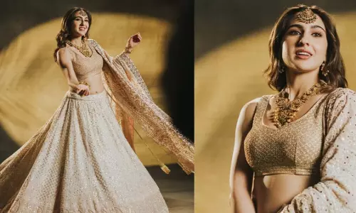 Sara Ali Khan ने आइवरी सलमा सितारा लहंगे में अपनी असली शाही आभा दिखाई