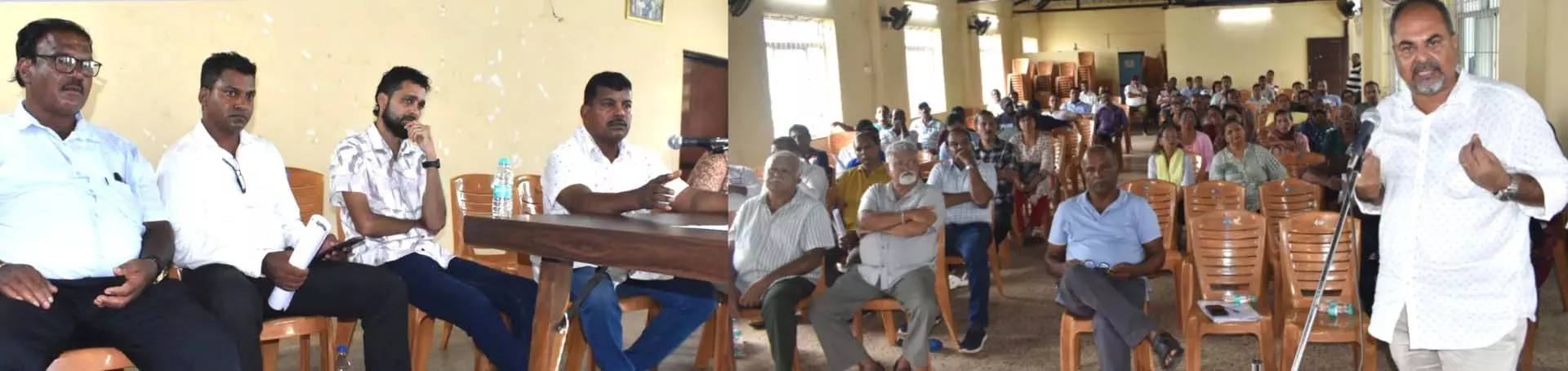 GOA: स्थानीय लोगों ने सरपंच से बिना चर्चा के मेगा प्रोजेक्ट को मंजूरी देने पर सवाल किया GOA: स्थानीय लोगों ने सरपंच से बिना चर्चा के मेगा प्रोजेक्ट को मंजूरी देने पर सवाल किया