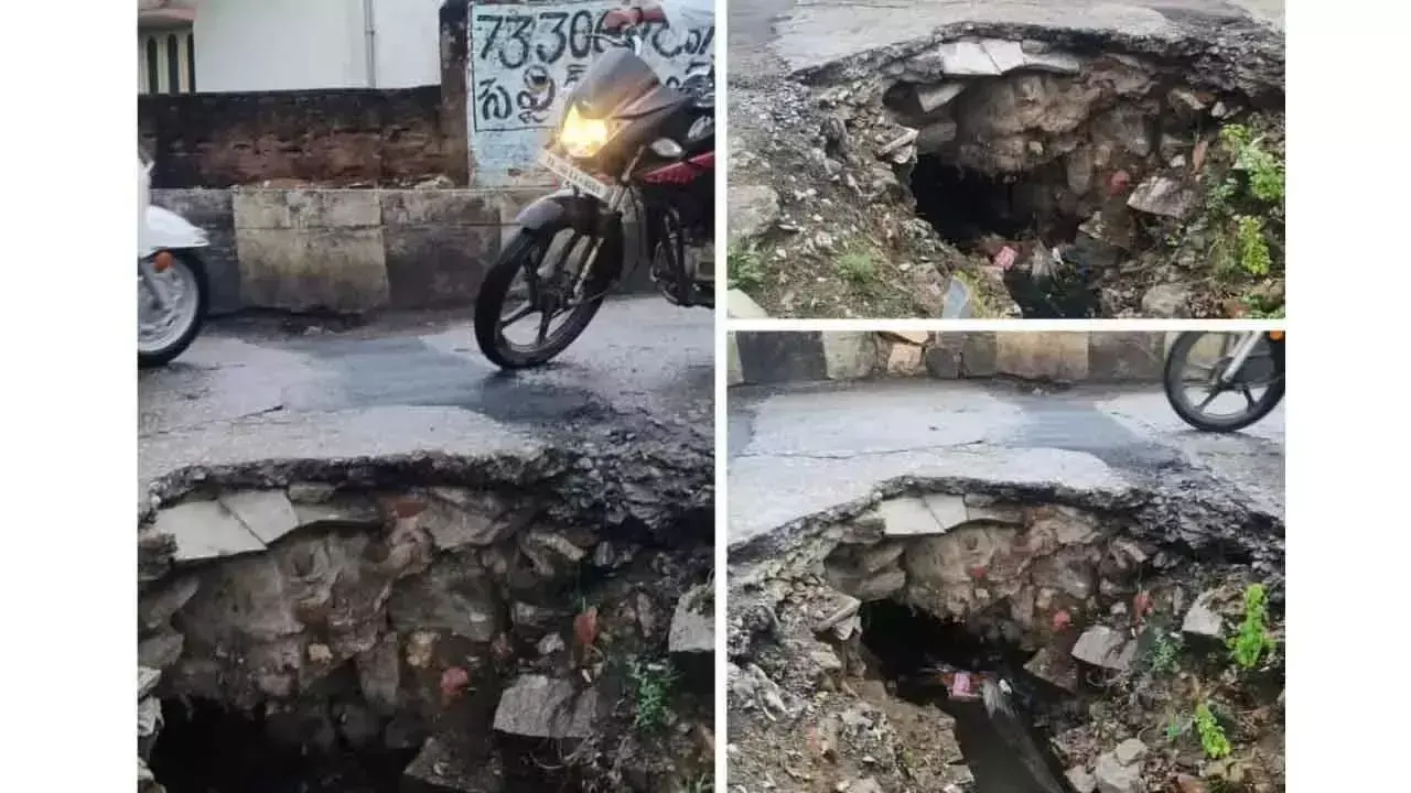 Telangana: गडवाल में अम्मा अस्पताल के पास क्षतिग्रस्त पुलिया गंभीर खतरा बनी हुई है