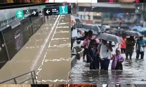 Mumbai में बारिश का रेड अलर्ट जारी, दरिया बना मुंबई  अंडरग्राउंड मेट्रो स्टेशन