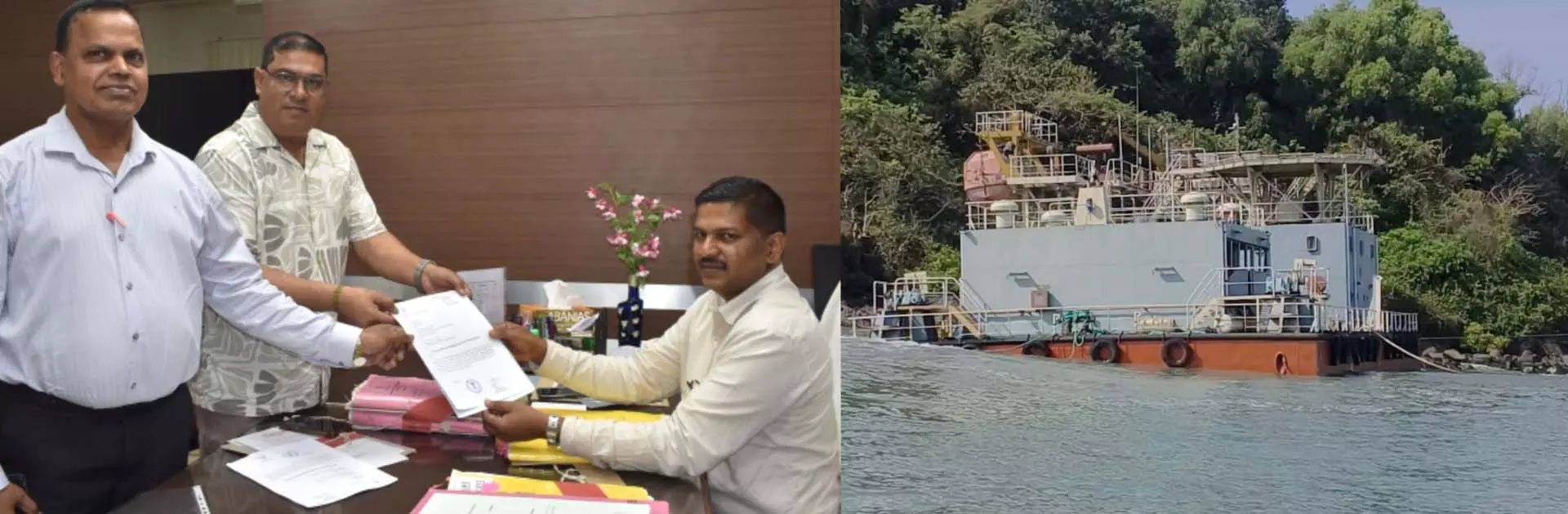 Cavelossim पयात ने साल में झुके हुए जहाज पर तत्काल कार्रवाई की मांग की Cavelossim पयात ने साल में झुके हुए जहाज पर तत्काल कार्रवाई की मांग की