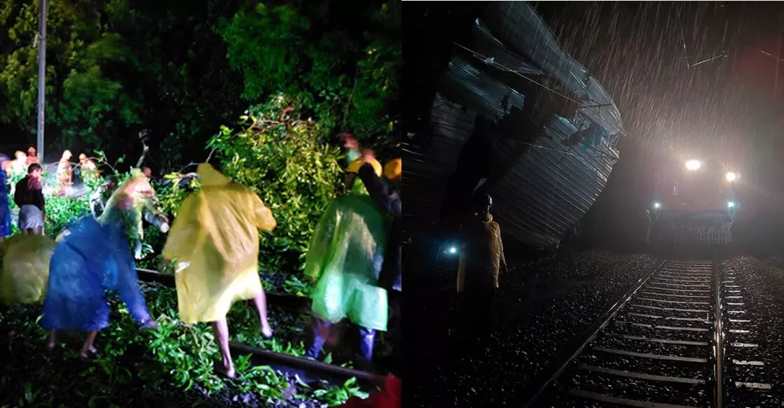 Kozhikode में भारी बारिश के बाद ट्रैक पर मलबा आने से रेल सेवा बाधित Kozhikode में भारी बारिश के बाद ट्रैक पर मलबा आने से रेल सेवा बाधित