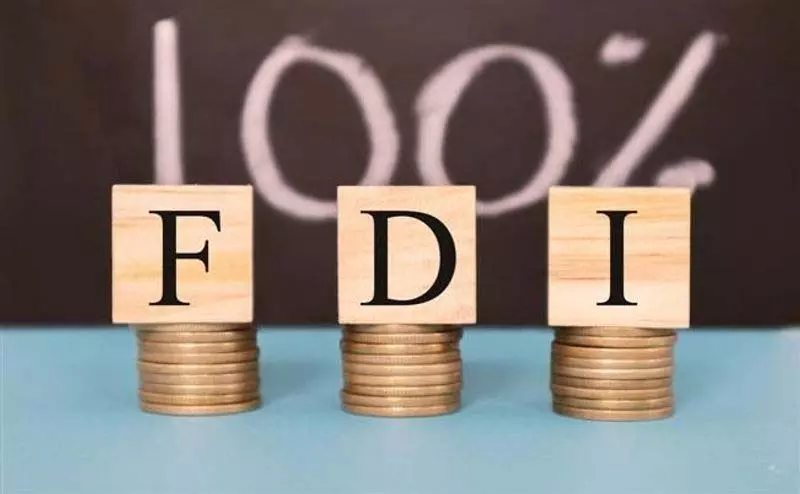 2024-25 में FDI 13% बढ़कर 50 अरब डॉलर, Q4 में 24.5% की गिरावट 2024-25 में FDI 13% बढ़कर 50 अरब डॉलर, Q4 में 24.5% की गिरावट