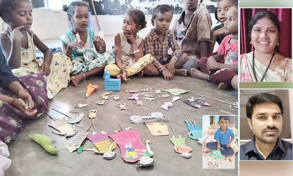 Andhra: ‘वेसावी वेनेला’ कहानी कार्ड, शिल्प सत्रों के माध्यम से बच्चों को राहत प्रदान करता है Andhra: ‘वेसावी वेनेला’ कहानी कार्ड, शिल्प सत्रों के माध्यम से बच्चों को राहत प्रदान करता है