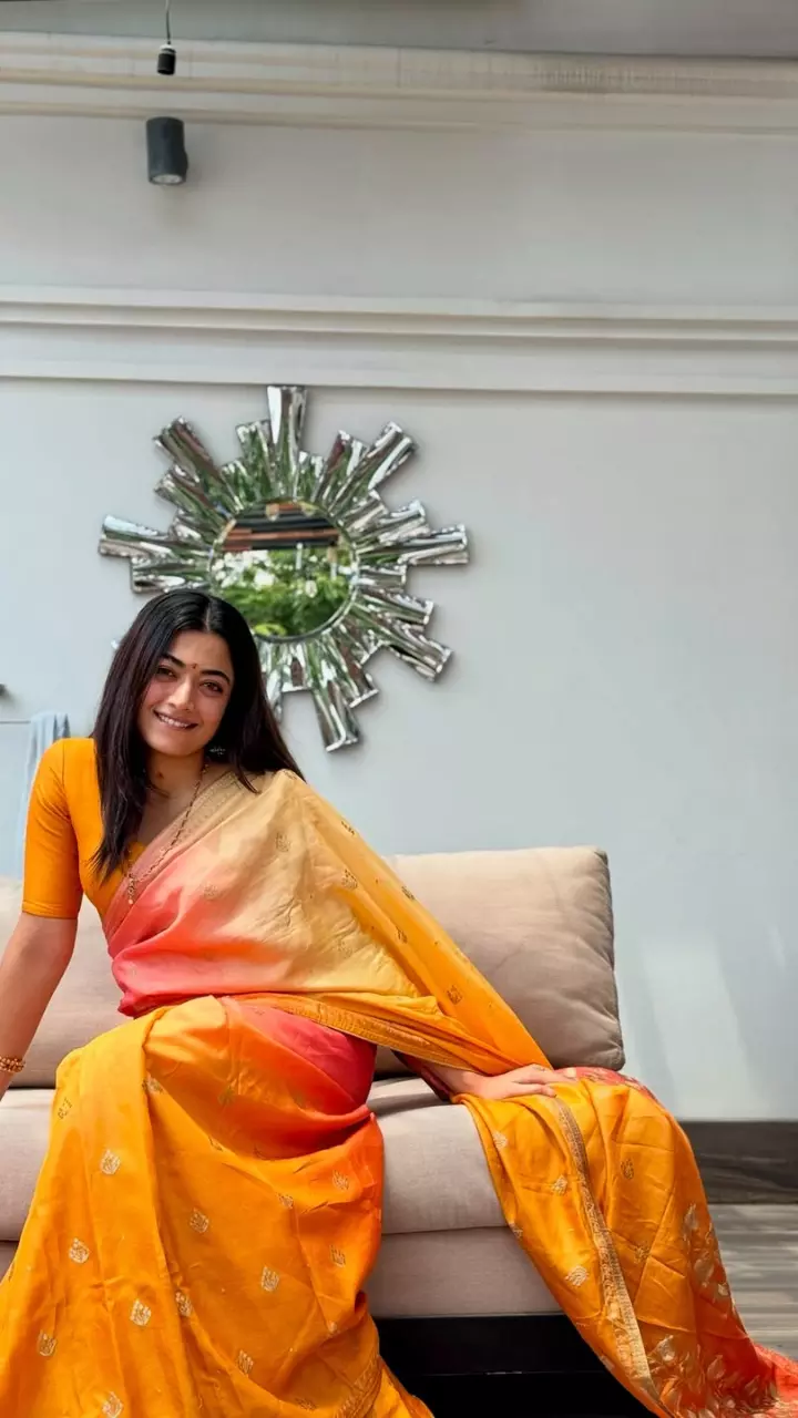 साड़ी में बेहद खूबसूरत लगी Rashmika Mandanna