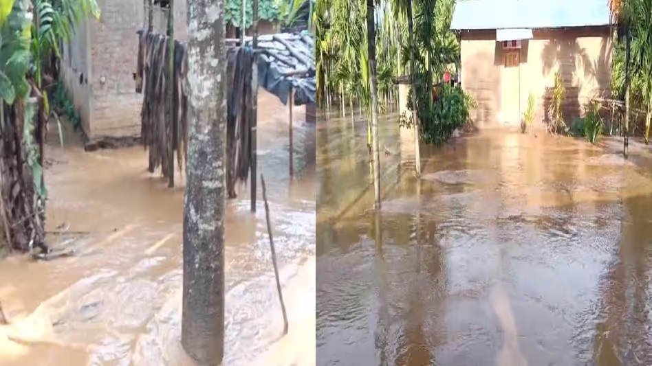 Assam के कछुआ में भीषण बाढ़ बड़े पैमाने पर खेत जलमग्न, घर जलमग्न Assam के कछुआ में भीषण बाढ़ बड़े पैमाने पर खेत जलमग्न, घर जलमग्न