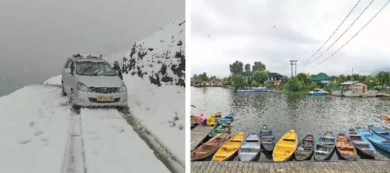 Srinagar, वसंत की बर्फ़बारी, भीगने वाली बारिश Srinagar, वसंत की बर्फ़बारी, भीगने वाली बारिश