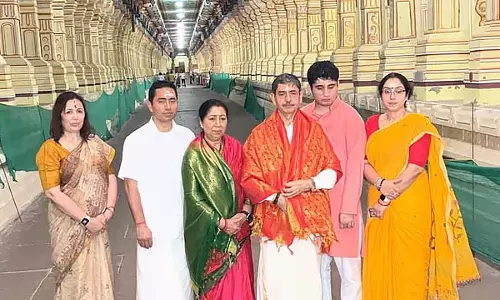 Tamil Nadu : राज्यपाल आर.एन. रवि ने रामेश्वरम मंदिर में पूजा की