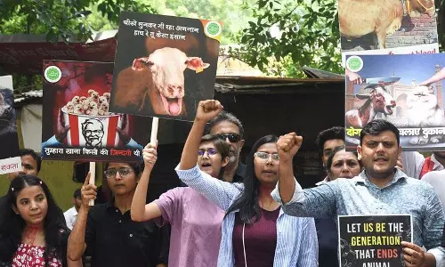 दिल्ली जंतर-मंतर पर पशु शोषण और बलि के खिलाफ रैली
