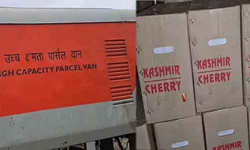 24 टन चेरी लेकर पहली पार्सल ट्रेन J&K से मुंबई के लिए रवाना हुई