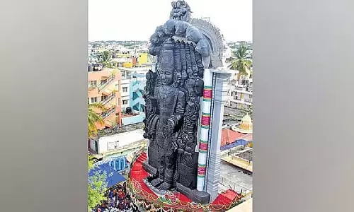 Bengaluru : एजीपुरा में आज स्थापित होगी 108 फुट ऊंची भगवान विष्णु की मूर्ति