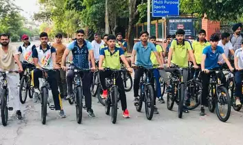 Ludhiana: साई प्रशिक्षण केंद्र ने निकाली साइकिल रैली Ludhiana: साई प्रशिक्षण केंद्र ने निकाली साइकिल रैली