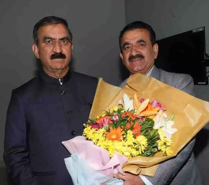 नवनियुक्त HPU कुलपति ने देहरा में सीएम से मुलाकात की नवनियुक्त HPU कुलपति ने देहरा में सीएम से मुलाकात की