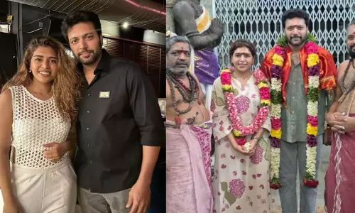 Ravi Mohan ने कुंद्राकुडी मंदिर में आशीर्वाद लिया