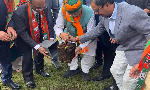 केंद्रीय मंत्री अर्जुन राम मेघवाल ने लंदन में Ek Ped Maa Ke Naam पहल के तहत पौधारोपण किया