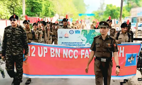 Farrukhabad: एनसीसी कैडेट्सों ने लगाये 350 पौधे